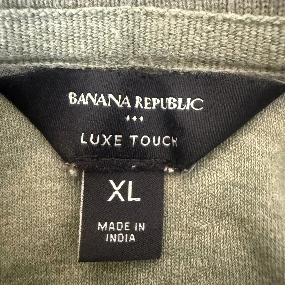 Banana Republic Luxe Touch Polo Shirt Mens XL Sage Green Heather Cotton Casual